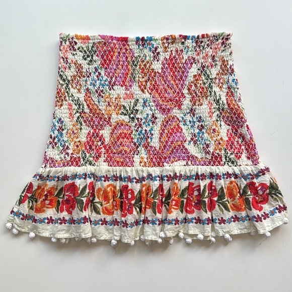 Farm Rio spring bananas Pom Pom Mini Skirt medium - Picture 7 of 14